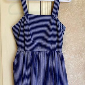 Cremieux Maxi Blue Stripe Dress